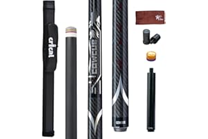 CRICAL Billardqueue-Stick aus Karbonfaser, 147,3 cm, professionelle Billard-Queue-Sticks mit geringer Ablenkung, mit 3/8 x 8-poligem Gelenk und 12,5 mm Spitze
