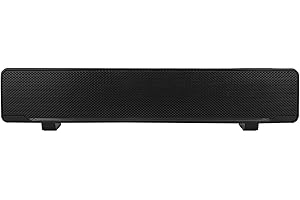 Denash Altavoz con Cable USB, Escritorio Sonido Envolvente de Sonido estéreo 3D con una Entrada de luz LED de 3.5mm para PC/Tableta/teléfono Inteligente(Negro)