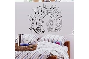LifeUp Notes Staff Vinyl Wall Decals Arts Lettering Guitar Musical Instrument Rock Vinyl Wall Stickers for Nursery Room Music Room (Tabs Note)