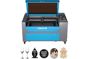 OMTech 60W Macchina per Incisione Laser CO2 400x600mm Incisore Laser con Pannello di Controllo Digitale Aria Assistita RDWorks e Ruote Incisore con Taglio Laser Commerciale per Legno Vetro Acrilico