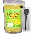 KRIDAY HERBS Pure & Natural Henna Powder, Herbal Heena Mehendi Powder, Used for Coloring Hair and Deep Conditioning Scalp 250 gm with free Hair Brush