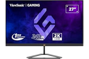 ViewSonic VX2758A-2K-PRO-3 Écran Gaming 27 Pouces, Moniteur de Jeu QHD 1440p, 240 Hz, 1ms MPRT, AMD FreeSync, HDR10, HDMI, DP