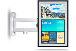 IRONA Wandhalterung für Echo Show 15, verstellbare Wandhalterung für Amazon Echo Show 15, schwenkbar und neigbar, Echo Alexa Zubehör, einfache Installation, weiß, Version 2022