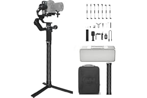 FeiyuTech SCORP-Mini 2 KIT avec lumière de Suivi/Remplissage AI, stabilisateur de cardan 3 Axes pour caméra sans Miroir, caméras compacte, caméra d’Action,Smartphone, Charge utile Max 2.65 Ib
