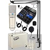 Midex CX1 Mixer Set Condenser Mikrofon Ses Kartlı Mikser + Stand + Filtre