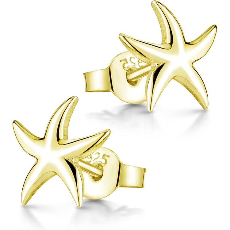 925 Silber Seestern Ohrringe Mit Zirkon – Creolen Ohrhänger Für Damen, 1,5 X 1,5 Cm, Hypoallergen