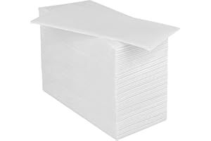 JINYUDOME 100 pcs Luxury White Paper Airlaid Quality Foled White Napkins Disposable Linen Feel Paper Napkins for Wedding Parties Christmas 20 * 40 cm.