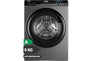 Haier I-Pro Series 3 HW90-B149398S-IB Lavadora Carga Frontal 9kg, Función Vapor, Motor Direct Motion, Tratamiento Antibacterias, 1400 RPM, Fin Diferido, Detector Automático de kg, 15 Programas
