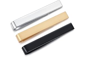 HONEY BEAR Lot de 3/6 Pinces à Cravate Homme/Garçons Slim Skinny,4cm,Acier Inoxydable pour Chemise