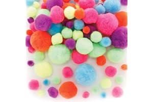 Baker Ross FE483 Kit Pompones Neón - Paquete de 200, suministros para hacer tarjetas, accesorios para manualidades, adornos para manualidades