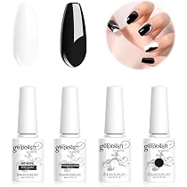 Vishine Set of 4 Base Top Coat Kit with Semi-Permanent Gel Nail ...