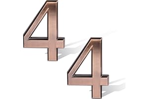 SAVITA 2 Pezzi 7cm Numeri per Cassette Postali in Bronzo, Adesivi per Numeri di Indirizzo, Cartelli per Numeri di Porte per Auto Appartamenti Hotel (Numero 4)