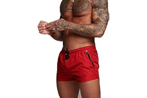 TMEOG Bañador Hombre Corto, Pantalon Corto Deporte Traje de Baño Shorts Deportivos Bañador Natacion Surf Playa Calções de Banho Homem con Bolsillo de Cremallera