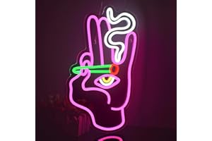 SIGNONME Main Oeil Neon Mural LED Main Enseignes Au Néon Oeil Enseigne Lumineuse Decor Lettre Lampe à néon Alimenté Par USB Pour Mur Décor Enfants Chambre À Coucher Mariage Fête Home Bar