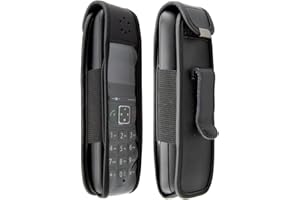 caseroxx Ledertasche mit Gürtelclip für Gigaset AS690 in schwarz – robuste Handy-Tasche mit Sichtfenster & Gürtelclip aus Echtleder, ideal für Beruf, Freizeit, Outdoor & sicheren Transport