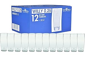 VAN WELL Willi, Set di 12 bicchieri da birra, 0,25 l, calibrati