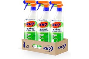 KH-7 Limpiador Baños Desinfectante, Máxima eficacia, Previene la cal, el moho, y elimina 99,9% bacterias, virus encapsulados y hongos, Sin lejía - Pulverizador 750 ml 3 unidades