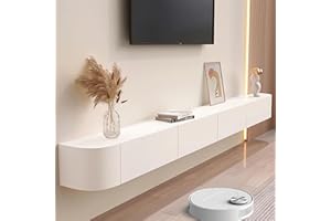 FGNIXLN Mobile TV,Larghezza 120 cm,Mobile TV a Basso,Mobile TV Sospeso,Mobile da Soggiorno,Stile Moderno, Bianco