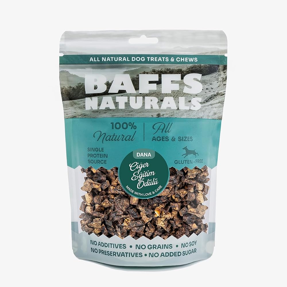 Baffs Naturals Dana Mini Ciğer 100% Doğal Köpek Ödül Maması 100 gr (100 Gr x 1 Adet)
