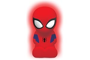 LEXIBOOK Spider-Man Luz de Noche LED de Bolsillo para habitación infantil, cambio de colores, luz suave, a pilas, Azul/Rojo, NLJ01SP
