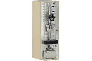 Wittner Metronome Taktell Super-Mini Series 880 - Plastic casing - Without bell - Ivory coloured - Mechanical winding - No batteries required - Made in Germany