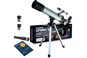 Teleskop för barn, 50 mm 100x nybörjarteleskop i silver med stativ | 2 okular, Finder Scope, STEM-astronomi, pedagogiskt lärande, julklapp för pojkar och flickor 6-12 år