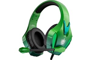 YOTMS PS4 Gaming Headset for Xbox One, PS5, PC, Wired Gaming Headset with Bass Surround, Over Ear Headphones with Mic, 3.5mm interface (Green)