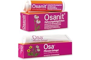 Zahnungshilfe Baby Set: Osanit Zahnungskügelchen + Osa Pflanzen-Zahngel, Lindern die Beschwerden beim Zahnen zweifach, Zuckerfrei, betäubungsmittelfrei