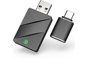 AOUQEE 2 in 1 Wireless CarPlay & Android Auto Adapter, Plug & Play Wireless CarPlay Dongle with 5GHz WiFi & Au-to Connect, Wire-less Android Auto Adapter Compatible with iPhone & An-droid Smartphones