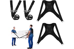 CISSIYOG Tragegurte Umzug Kit Tragegurt für 2 Personen mit Schwamm-Weste, 800kg Hebegurt Umzugshelfer, Multifunktionaler Hebegurt für Möbel & Geräte, Möbeltragegurte Möbeltransport (Schwarz)