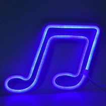 Insegna Al Neon "La Musica è La Risposta" - Luci LED, Dimmerabile, USB, Dimensioni 12.59x10.62", Per Bar/studio