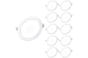 CLAR Hybec - Downlight LED techo empotrable 20W, Foco LED Interior techo, Driver incluido, Focos Techo, Luz Fría 6000ºK (20W Pack 10)