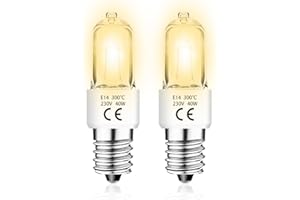 ‎JAENMSA Jaenmsa Backofenlampe 40W 300 Grad E14& 2er-Pack Ofenlampe & Glühbirne Dimmbar 230V, bis 300°C Hitzebeständiges, 2700K Warmweiß für Neff Bosch Backofen Kühlschrank Mikrowelle Dunstabzugshaube