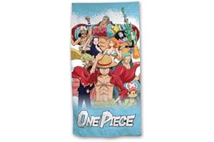 Aymax Serviette de Plage One Piece, Motif Équipage Chapeau de Paille, 90 x 170 cm, 100% Coton