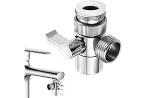 HOMEJOY 3 Vie Deviatore Doccia Rubinetto 1/2 Pollici Deviatrice Rubinetto Valvola Adattatore Doccia con M22-M24 per Lavandino Bagno Cucina Doccetta