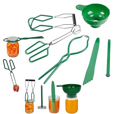 Kit De Mise En Conserve 6 Pièces - Pince, Clé à Pot, Couvercle Magnétique - Anti-Échaudure - Acier Inox - Débutants