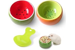 KRIZJUES 2 Pack Hamster Bowl Ceramic Prevent Chewing feeding bowl Guinea Pig Water Small Animal Food Dish for Syrian Hamster Rabbit Gerbil Chichilla Hedgehog Sugar Glider Rat