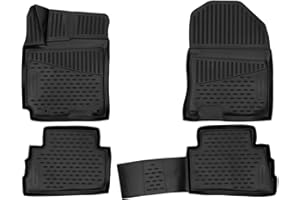 Element EXP.ELEMENT3D02209210 - Alfombrillas de Goma Antideslizantes Premium 3D Personalizadas para Hyundai Kona, 2017->, SUV, 4 Unidades, Color Negro