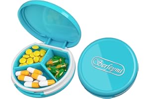 SERFEYMI Tablettenbox 3 Fächer Pillendose Wasserdichte Medikamentenbox Pillenbox für Reise & täglichen Fächern für Medikamente,Vitamine, Fischöl,Nahrungsergänzungsmittel usw.
