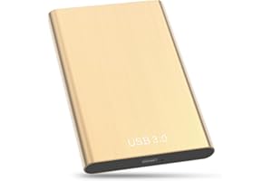 SINCELO Disque Dur Externe SATA, Stockage HDD pour PC, Mac, Ordinateur de Bureaup, Ordinateur Portable, Wii U, Xbox (Or)