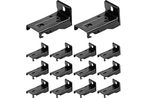 SEGNAYEN Soportes de montaje en techo para riel de cortina flexible, accesorios de instalación de riel de cortina, soporte de riel de cortina curva negra para montaje en pared o techo, negro