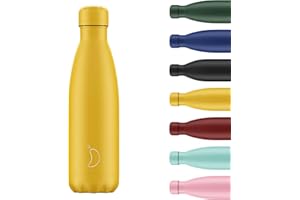 Chilly's Borraccia Acciaio Inox ed Riutilizzabile - Ermetica, Non Traspirante - Matte - all Burnt Yellow - 500ml