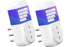 Meross Presa Intelligente Italiana Wi-Fi, Smart Plug 16A (Type L) Compatibile con Apple HomeKit Siri, Alexa, Google Home e SmartThings, 2,4GHz, Nessun Hub Richiesto (2 Pezzi)