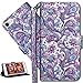 Produktbild HMTECH iPhone SE/iPhone 5 5S Hülle Luxus 3D Bunte Pfau Blumen Flip Standfunktion Karten Slot Magnetverschluß Brieftasche Taschen Schalen Handy Ledercase für iPhone SE/iPhone 5 5S,Peacock Flower