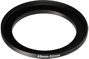 vhbw Step-Up-Ring Adapter von 43 mm auf 52 mm für Kamera Objektiv - Filteradapter, Metall, Schwarz