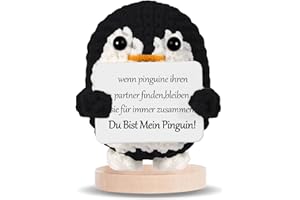 BOAITE Ich Liebe Dich Geschenke für Frauen Männer, Geschenk für Paar- Strickwolle Pinguin Puppe, Pocket Hug Pinguin, Romantische Geschenk für Ehefrau Hochzeitstag Valentinstag