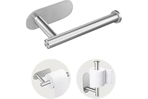 Eolax Porta Carta Igienica Autoadesivo, Barra Porta Carta Igienica da Bagno in Acciaio Inox SUS304, Nessuna Perforazione, Porta Carta Igienica a Muro (Nichel Spazzolato)