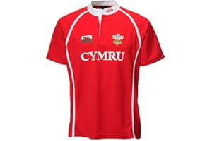 WELSHSUPERSTORE WELSH GIFTS Wales Cooldry Performance Poly Junior Rugby Shirt