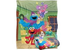 LOGOVISION Sesame Street Furry Friends Forever Elmo Abby Cookie Monster, coperta per bambini setosa al tatto, 152 x 127 cm