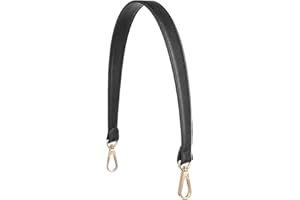 DOPENSPI Shoulder Bag Strap, PU Leather Short Handbag Handle Strap 19 Inch Leather Purse Straps with Swivel Clasps Shoulder Bag Straps Replacement for Purse Tote Handbag Shoulders Bags(Black)